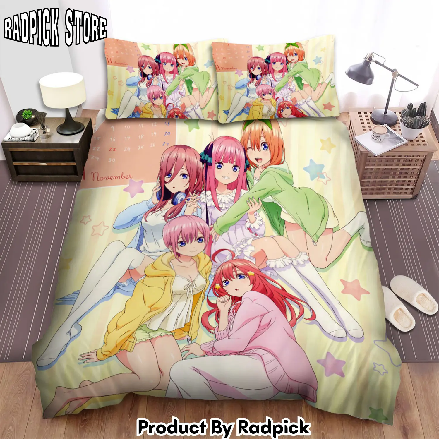 Radpick the quintessential quintuplets in pajamas bed sheets spread duvet cover bedding sets rp327990